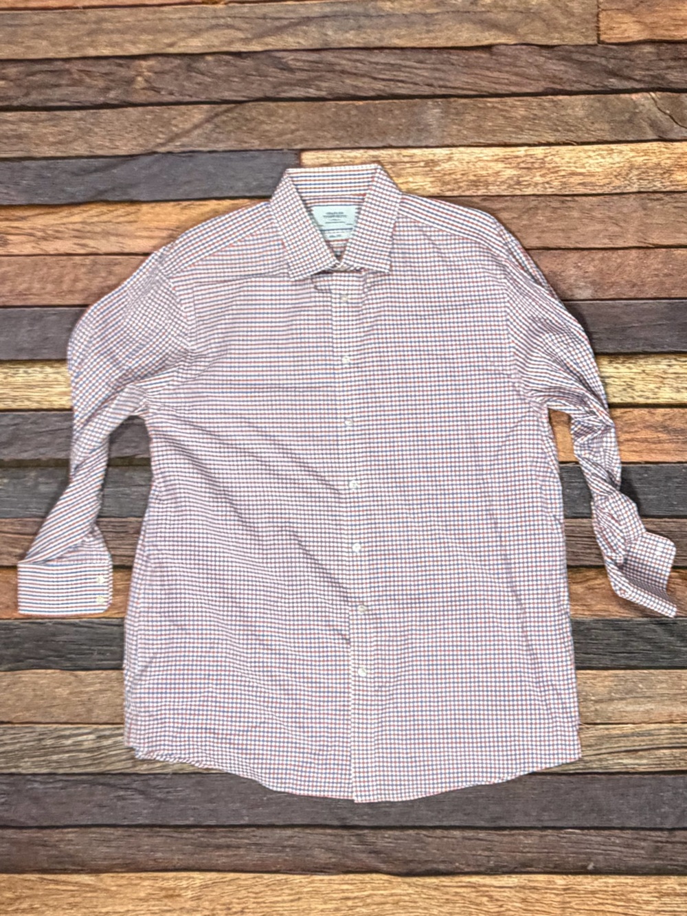 Charles Tyrwhitt Red and White Check Dress Shirt